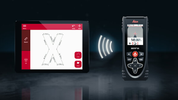 Leica DISTO X4 Laser Entfernungsmesser mit Sucherkamera, IP65