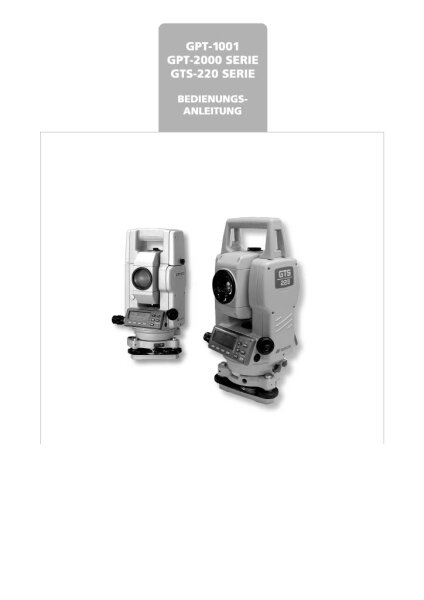 Bedienungsanleitung für Topcon GTS-200 - GPT-2000
